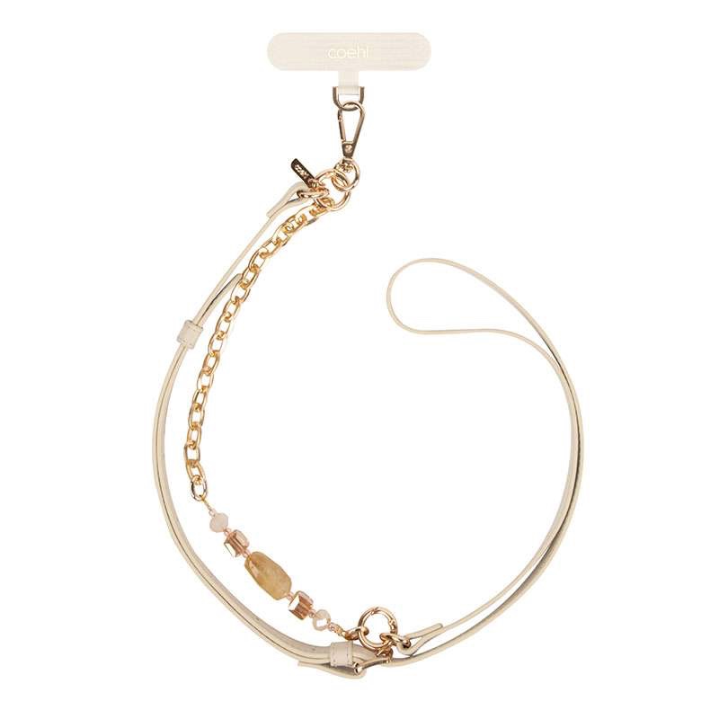 Uniq Coehl Caryne 2 in 1 Universal Lanyard and hand Strap for Phones - Cream