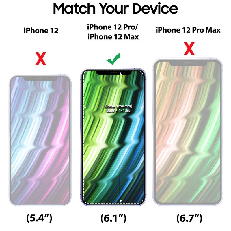 Whitestone iPhone 12  & 12 Pro Tempered Glass Screen Protector