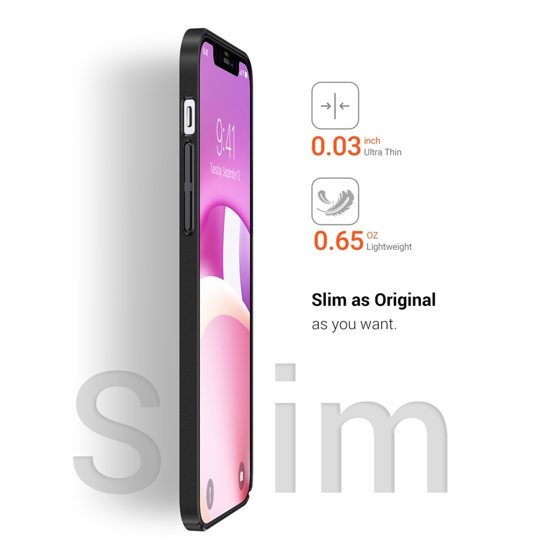 TORRAS  iPhone 12 Mini  5.4 inch Slim Fit (2020 Release), Ultra Thin Silky Soft Touch Hard Plastic Matte Finish Grip Protective Phone Cover - X002QJ783V