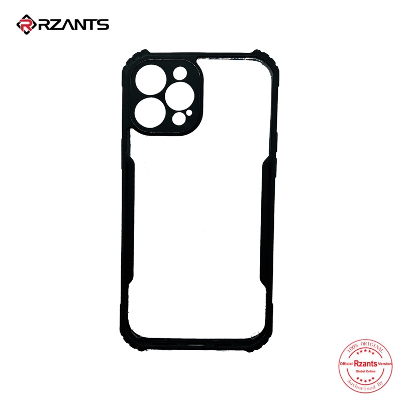 RZANTS iPhone 12 Pro Max NFC Protective Anti Shock Case Clear - BLACK (Camera Hole)