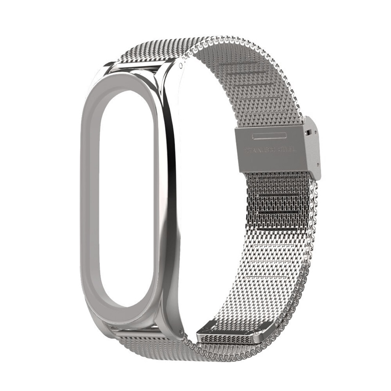 Mi Band 3/4 Metal Bracelet Replacement Strap - Milanese Plus Silver