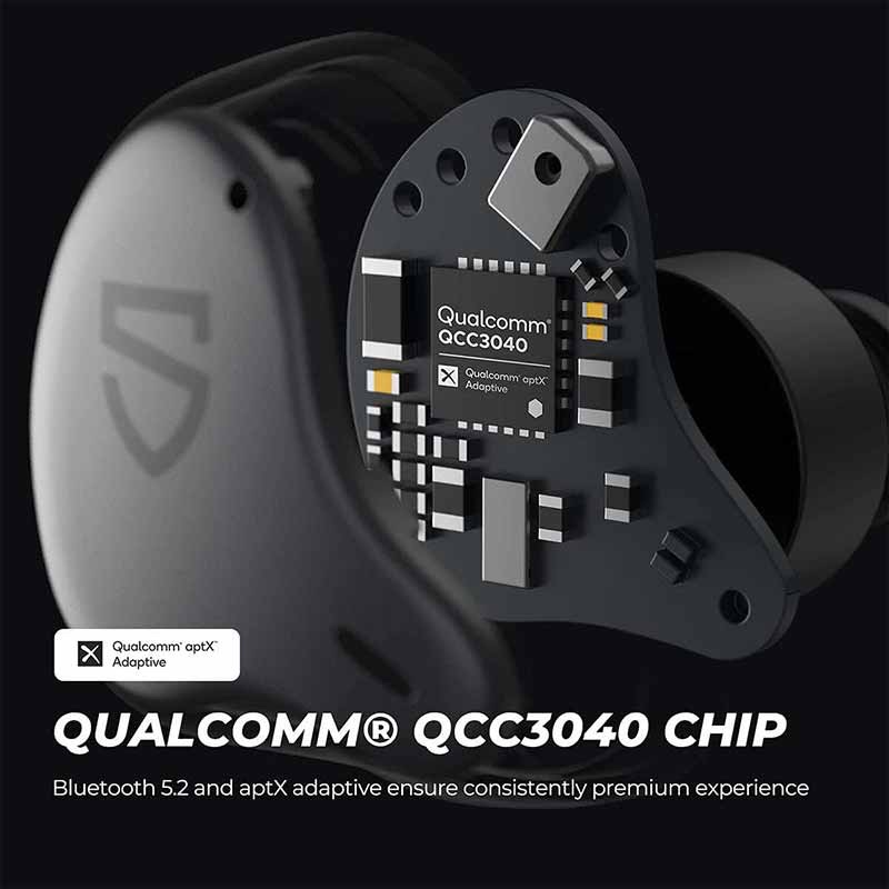 SoundPEATS H1 Wireless Earbuds with Knowles Hybrid Dual Driver and Crossover QCC3040, TrueWireless Mirroring, aptX Adaptive, Low Latency Game Mode