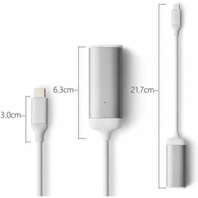 MINIX C-E, Advanced High-Speed USB-C to Gigabit Ethernet Adapter - Silver [Universal Compatibility – Windows, Mac, Chrome OS]