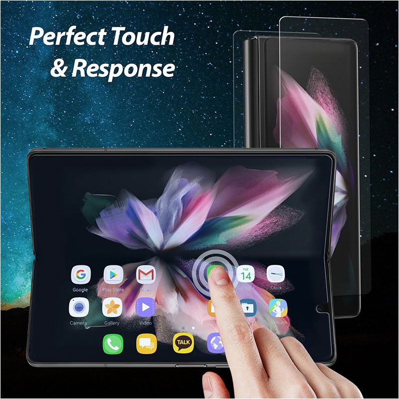 Whitestone Dome Premium Film Samsung Galaxy Z Fold 3 Screen Protector [3PCS Set] Anti-Shock, HD Clear, Self Healing EPU Film