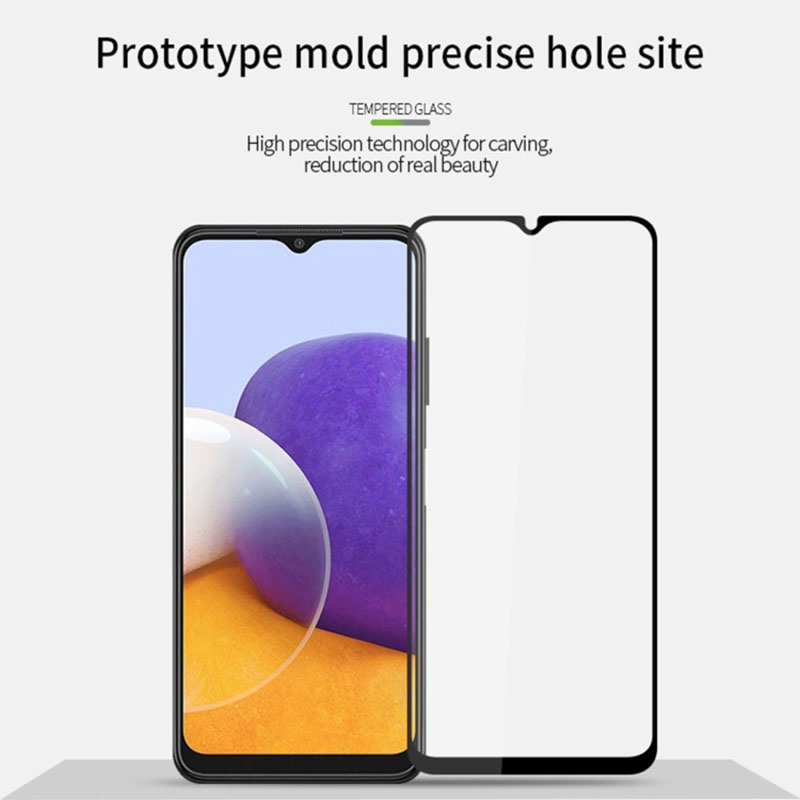 MOFI Premium Tempered Glass for Samsung A22 Full Coverage Screen Protector 2.5D 9H – BLACK
