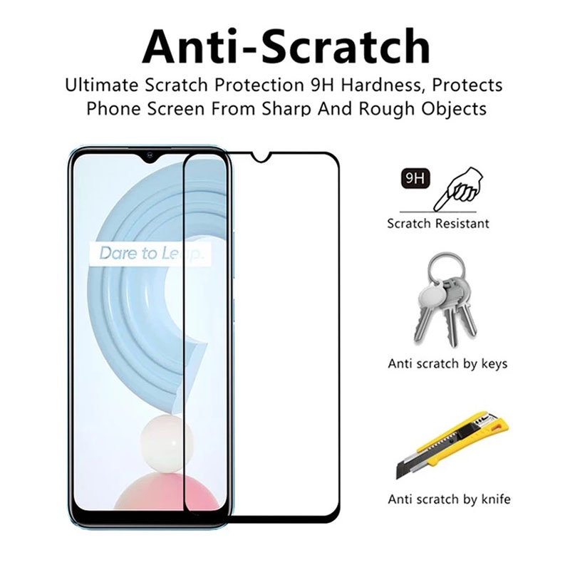 MOFI Premium Tempered Glass for Realme C21 Full Coverage Screen Protector 2.5D 9H – BLACK