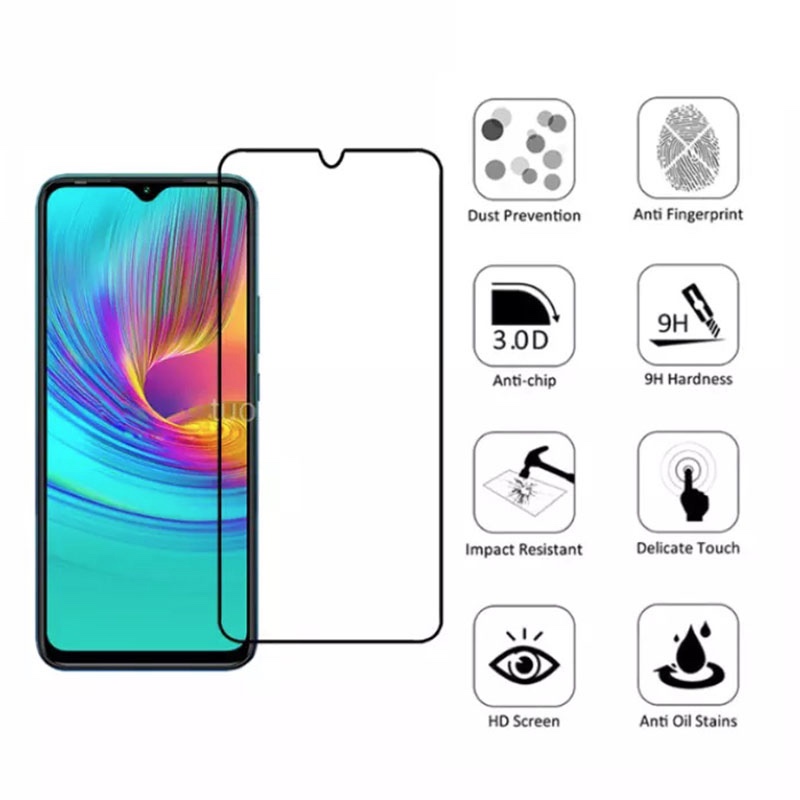 MOFI Premium Tempered Glass for Infinix Hot 10i Full Coverage Screen Protector 2.5D 9H – BLACK