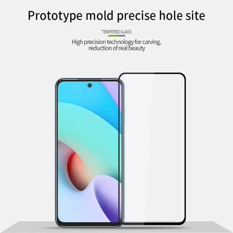 MOFI Premium Tempered Glass for Redmi 10 Full Coverage Screen Protector 2.5D 9H – BLACK