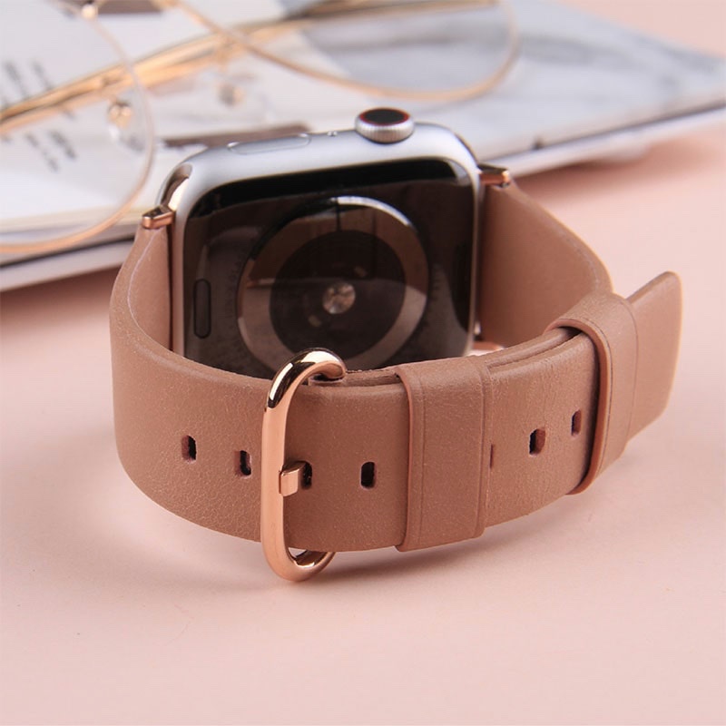 UNIQ MONDAIN For Apple Watch Series 1-8 SE/SE2  Genuine Leather Strap (40/41/38MM) - Coral (Pink)