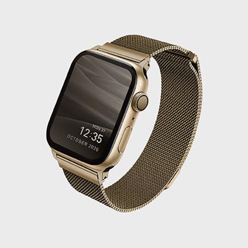 UNIQ DANTE Apple Watch Series 1-10 SE/SE2 Mesh Steel Strap 45/44/46MM - Caramel Gold