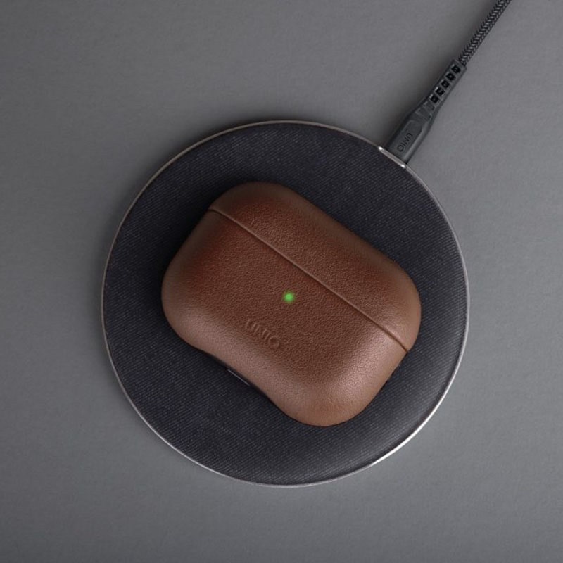 UNIQ TERRA Genuine Leather AirPods Pro Snap Case - Sepia (Brown)