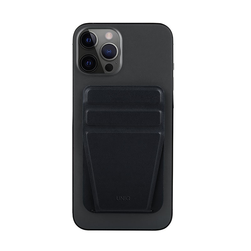 UNIQ LYFT Magnetic Snap - On Stand And Card Holder for Phone - Ink Black