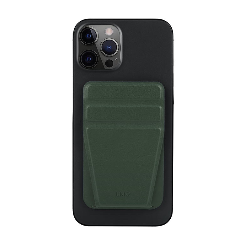 UNIQ LYFT Magnetic Snap - On Stand And Card Holder for Phone - Pine Green