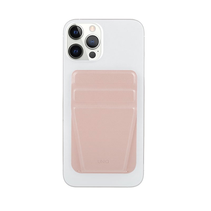 UNIQ LYFT Magnetic Snap – On Stand And Card Holder for Phone - Blush Pink
