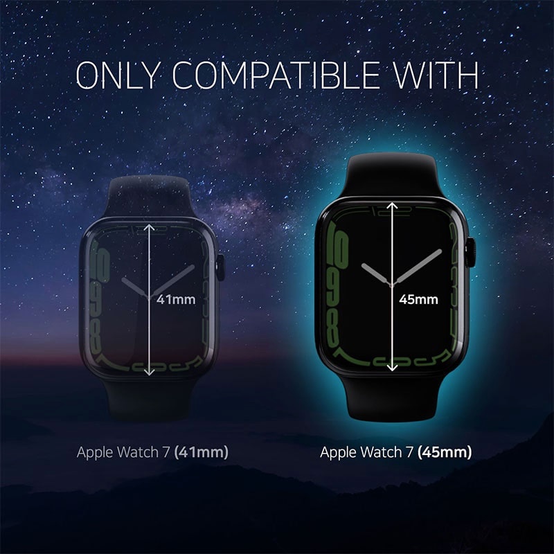 Whitestone Dome Glass for Apple Watch Series 7 & 8 (45mm) Tempered Glass Screen Protector [Liquid Dispersion Tech] With Case (Pack of 2) With Installation Kit