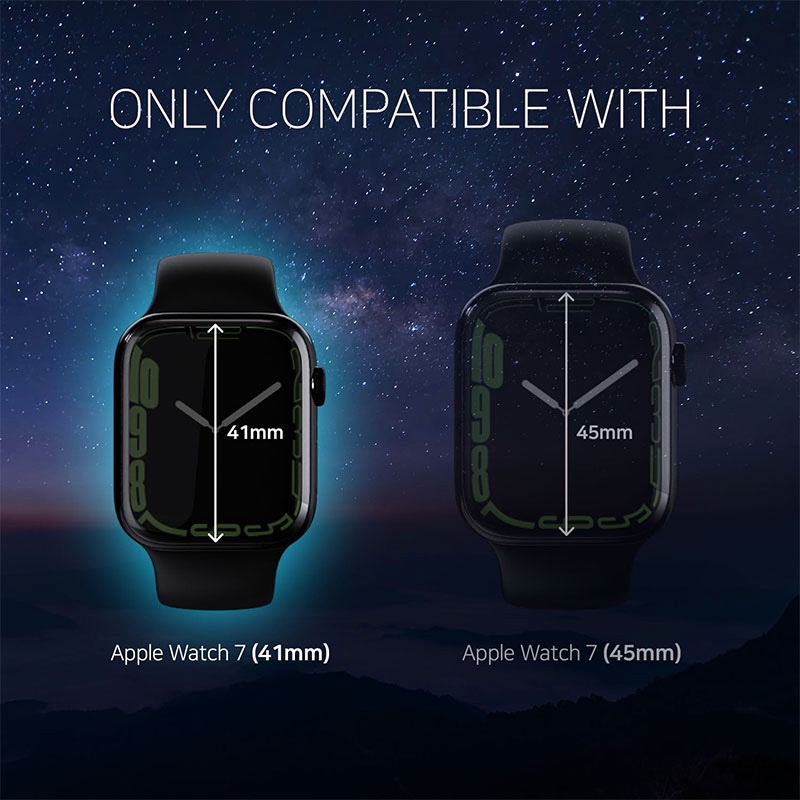 Whitestone Dome Glass for Apple Watch Series 7 & 8 (41mm) Tempered Glass Screen Protector [Liquid Dispersion Tech] Without Installation Kit - (Pack of 2)
