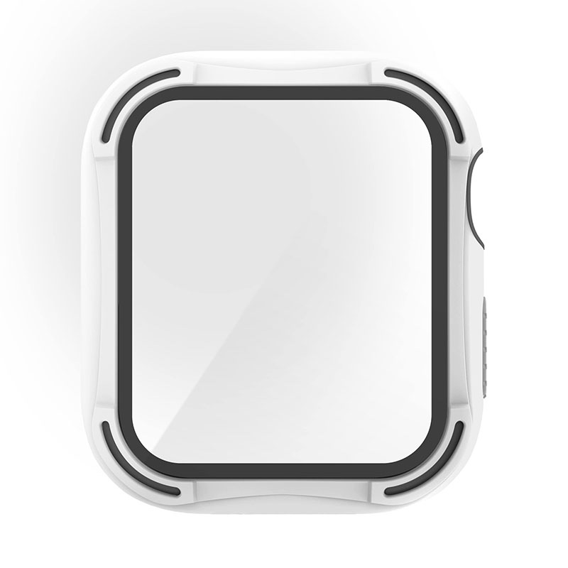 UNIQ TORRES Watch Case with Tempered Glass Screen Protector for Apple Watch Series 1-6 & SE (44MM) - Dove (White)