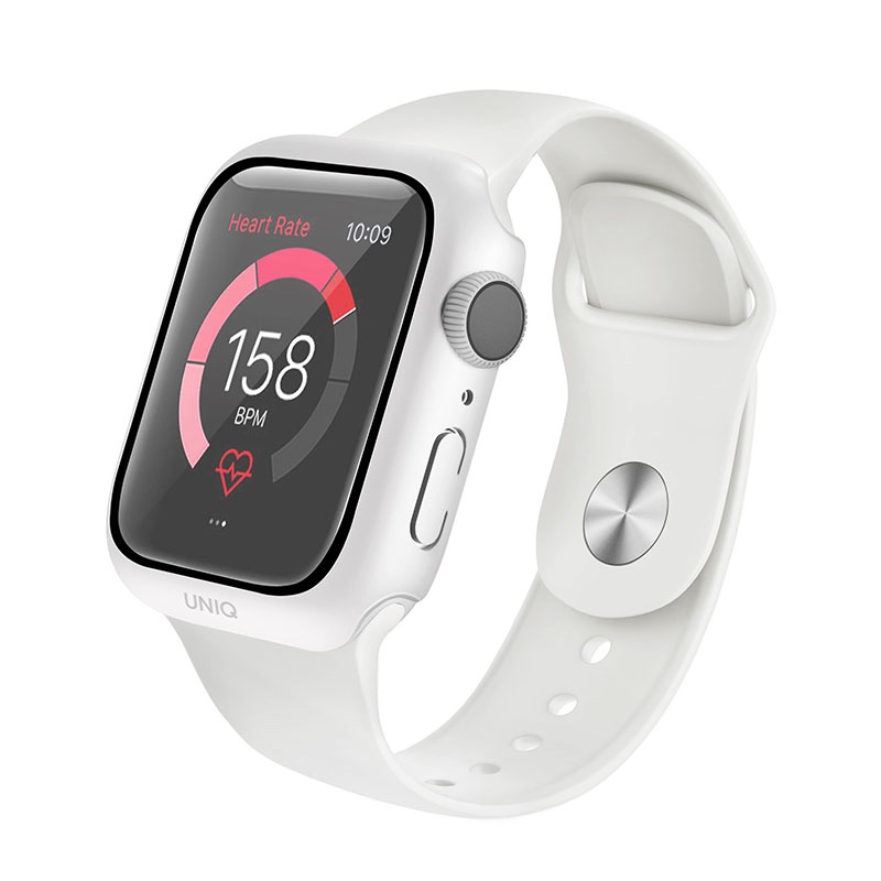 UNIQ NAUTIC Water-Resistant Watch Case with Glass Screen Protection for Series 1-6 & SE (44MM) - Dove (White)