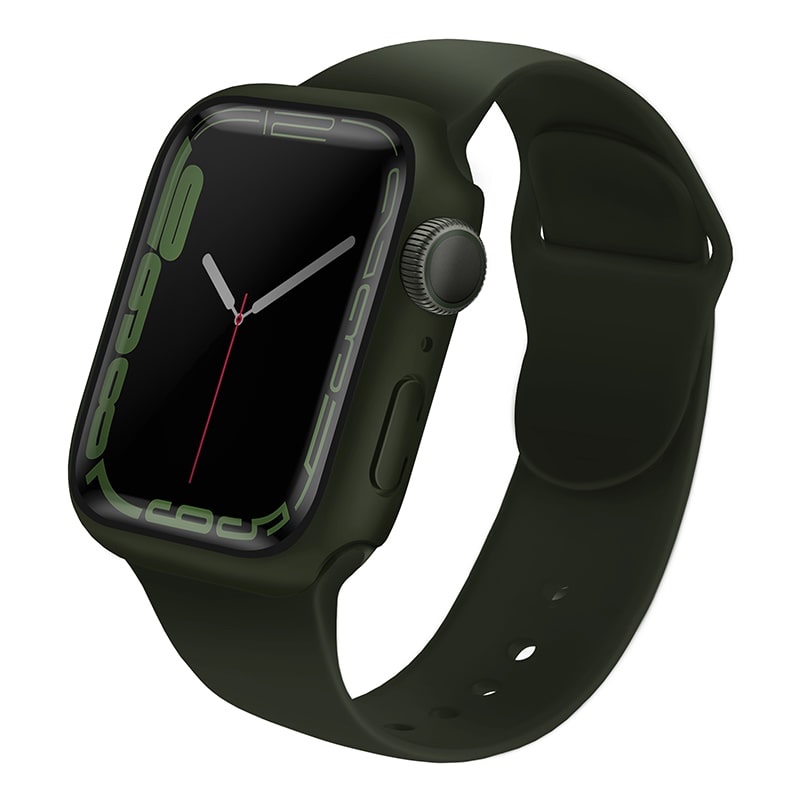 UNIQ LEGION Apple Watch Series 7/8/9 Case with 9H Tempered Glass Screen Protection 45MM – Hunter (Green)