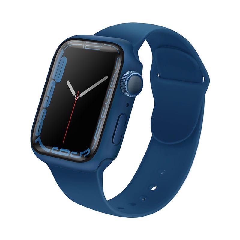 UNIQ LEGION Apple Watch Series 7/8/9 Case with 9H Tempered Glass Screen Protection 45MM – Cobalt (Blue)