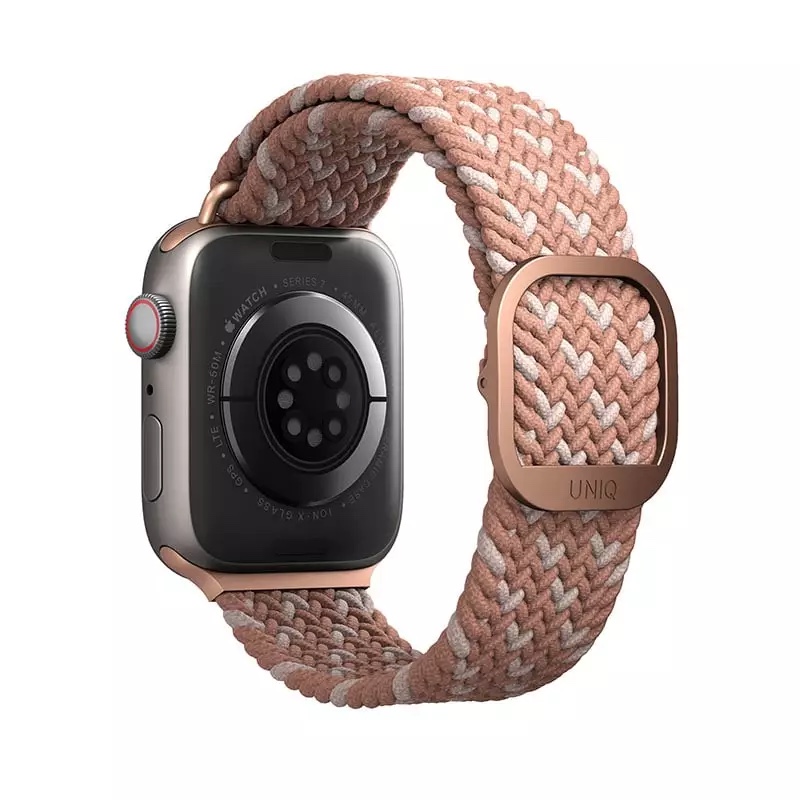 UNIQ Aspen Designer Edition Braided Apple Watch Strap for Series 1-10 SE/SE2  41/40/42mm - Citrus Pink