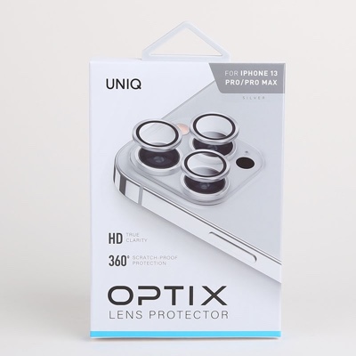 UNIQ Optix iPhone 13 Pro / 13 Pro Max Camera Lens Protector – Sterling (Silver)