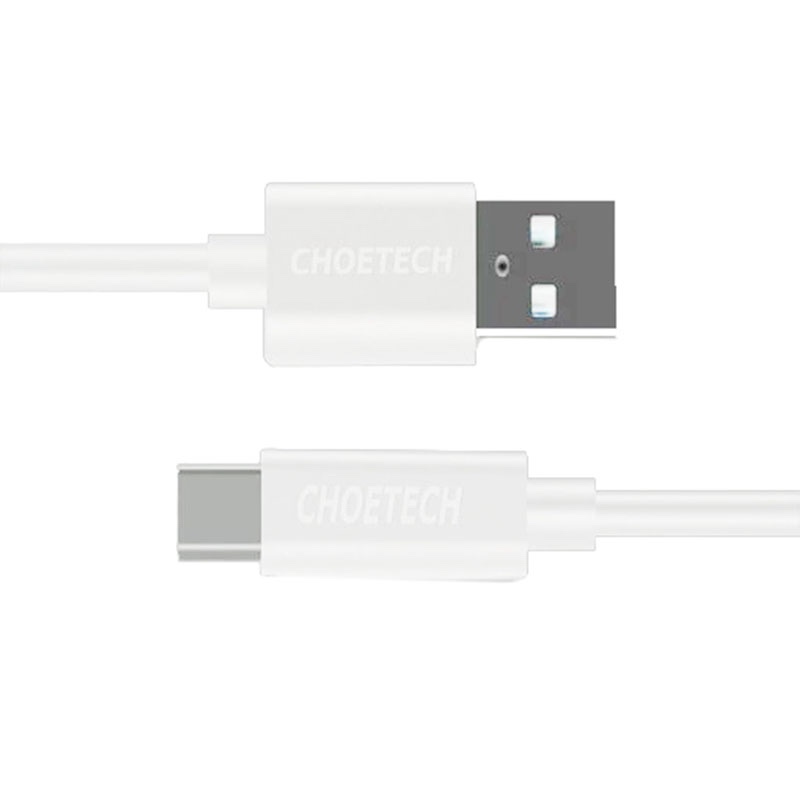 Choetech USB Type C Cable [10ft] 3m USB C To USB A 2.0 Fast Charging & Data Sync Cable - White - AC0004