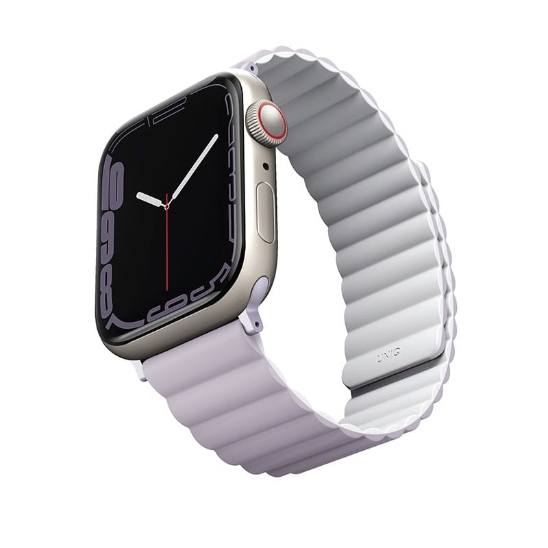 UNIQ REVIX Reversible Magnetic Apple Watch Strap for Series 1-10, SE/SE2  40/41/42MM - Lilac (Lilac/White)