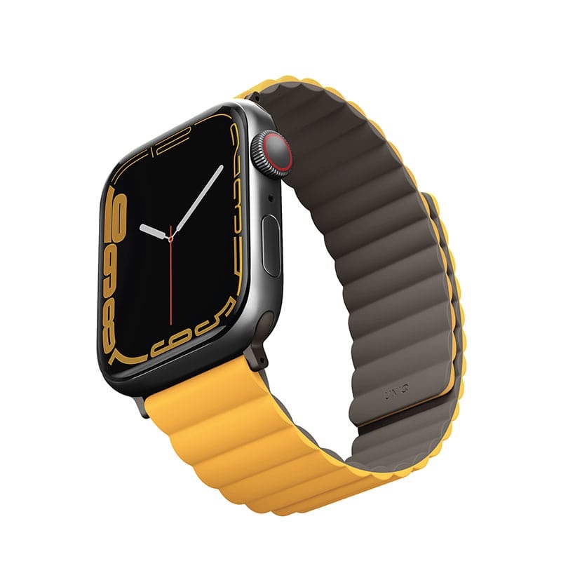 UNIQ REVIX Reversible Magnetic Apple Watch Strap for Series 1-10, SE/SE2 & Watch Ultra  49/45/44/46MM - Mustard (Khaki)