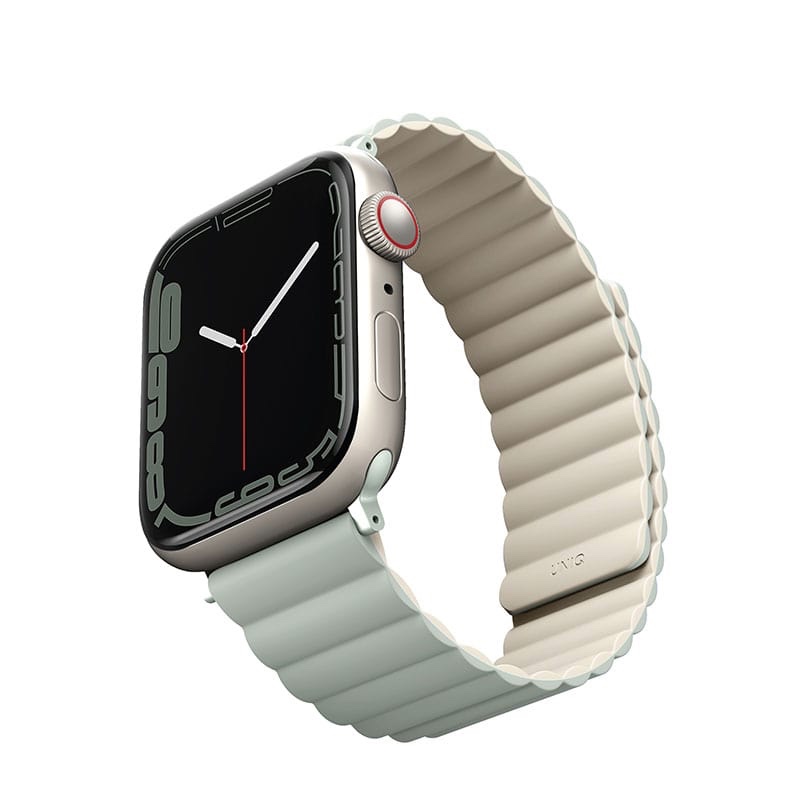 UNIQ REVIX Reversible Magnetic Apple Watch Strap for Series 1-10, SE/SE2 & Watch Ultra  49/45/44/42MM - Sage (Beige)