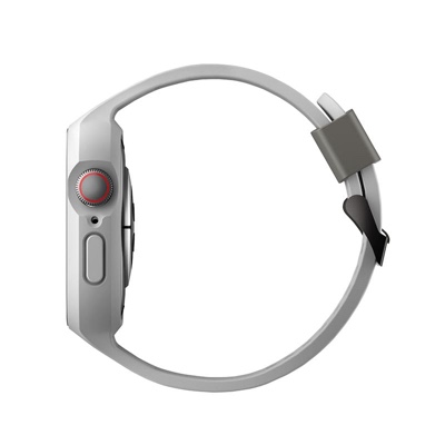 UNIQ MONOS 2-IN-1 Apple Watch Strap With Hybrid Case for Series 4/5/6/7/8/9 & SE/SE2 45/44MM - Chalk (Grey)