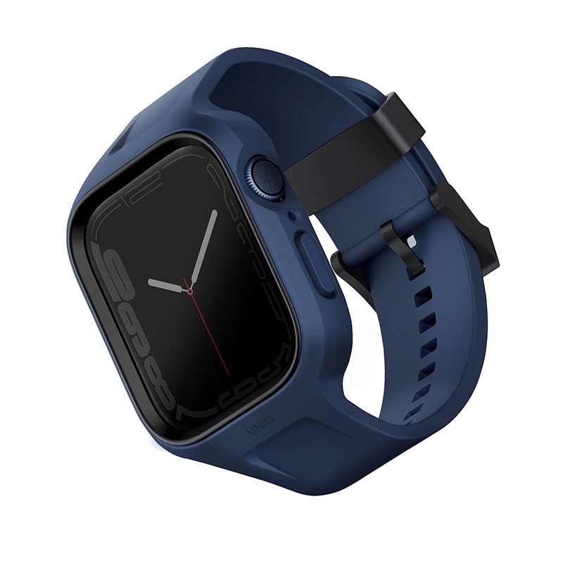 UNIQ MONOS 2-IN-1 Apple Watch Strap With Hybrid Case for Series 4/5/6/7/8/9 & SE/SE2 45/44MM – Marine (Blue)