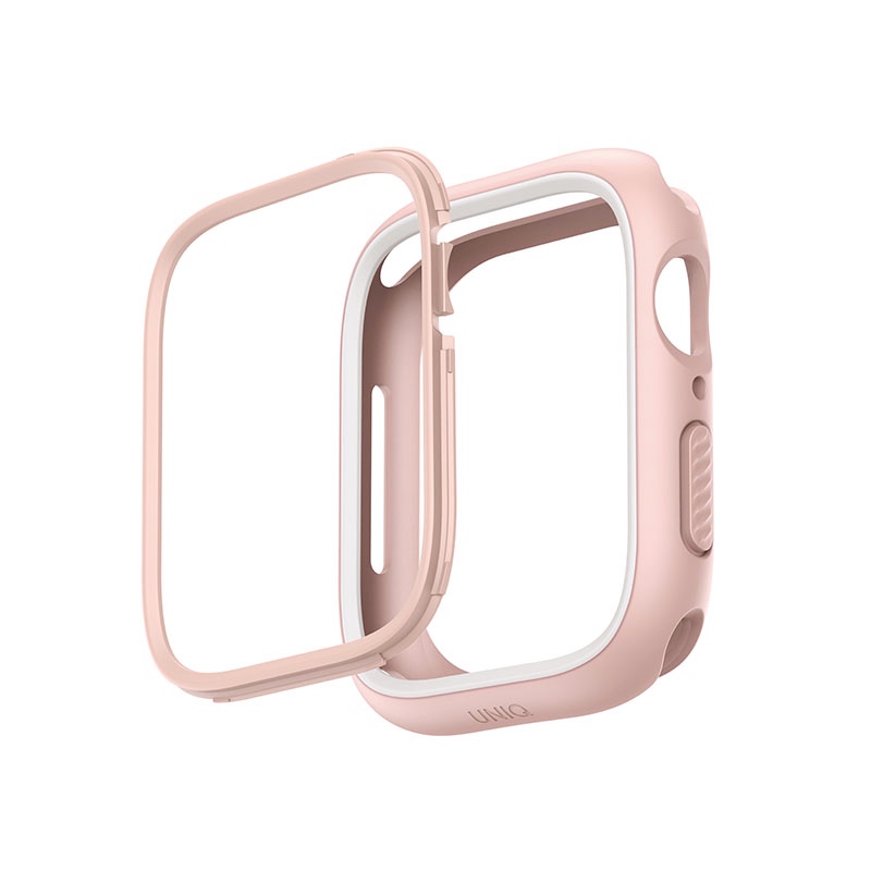UNIQ MODUO Tough Modular Case for Apple Watch Series 4/5/6/7/8/9 SE/SE2 45/44MM – Blush (Pink/White)