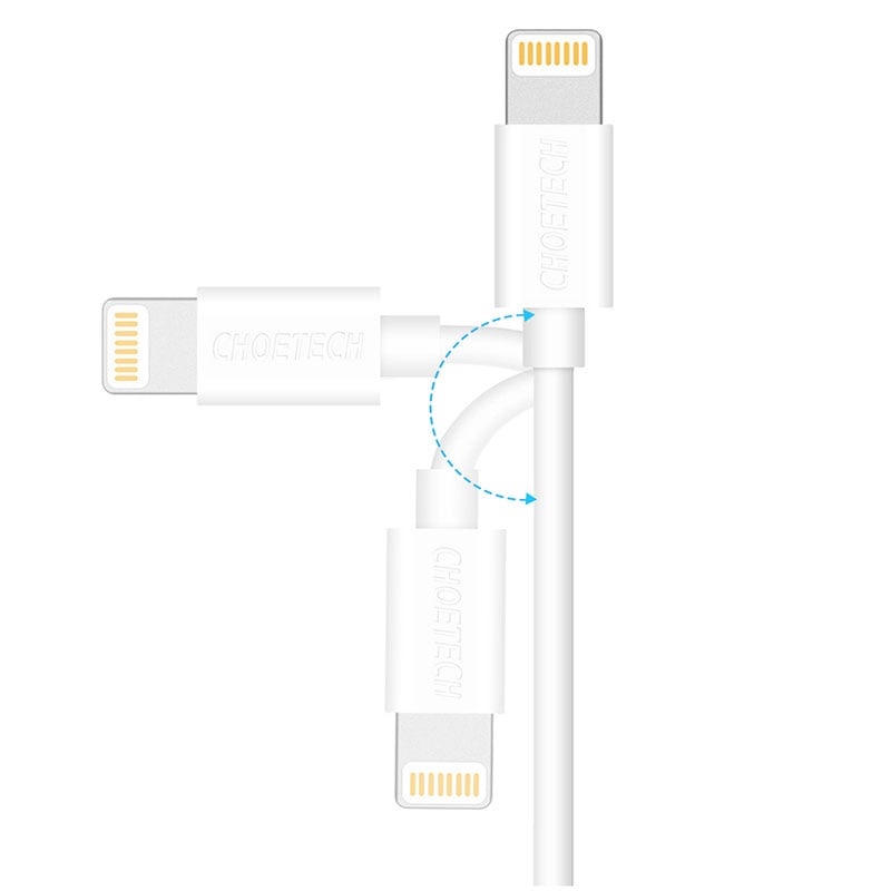 Choetech USB to Lightning Cable Apple Mfi Certified (1.2m/4ft) - White (IP0026)