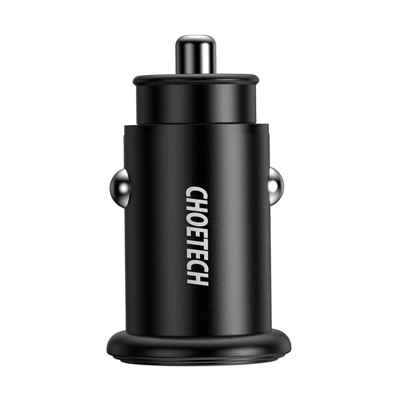 Choetech Dual USB QC 3.0 USB-A + PD 30W Type-C USB Fast Car Charger - Black  (TC0006)