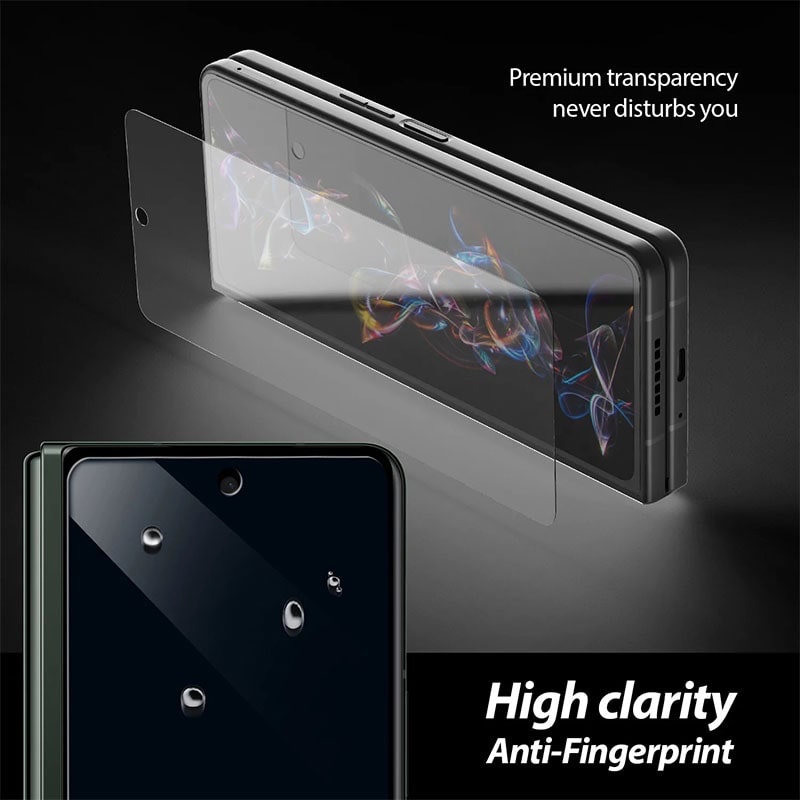 Whitestone Dome Glass For Galaxy Z Fold 4 Full Tempered Glass Shield with Liquid Dispersion Tech [Install Kit] Smart Phone Screen Guard - Pack of 2 with UV
