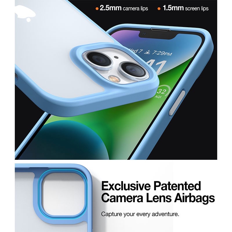 Torras Guardian Series Phone Case for iPhone 14 Plus 6.7 Inch - Light Blue