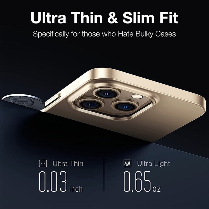 Torras Decency Series Phone Case for iPhone 14 Pro Max 6.7 Inch - Gold