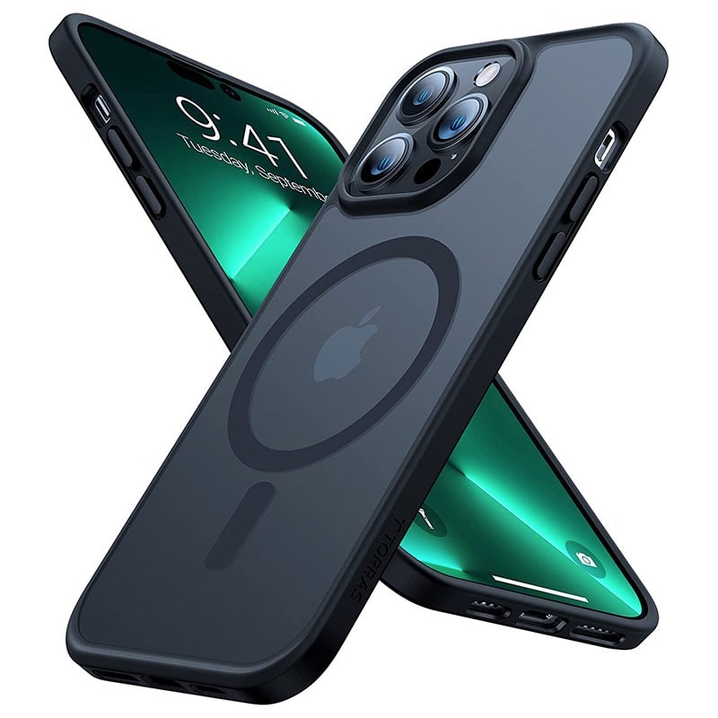 Torras Magnetic Guardian Series Phone Case for iPhone 14 Pro Max 6.7 Inch - Black - X003AZY8R9