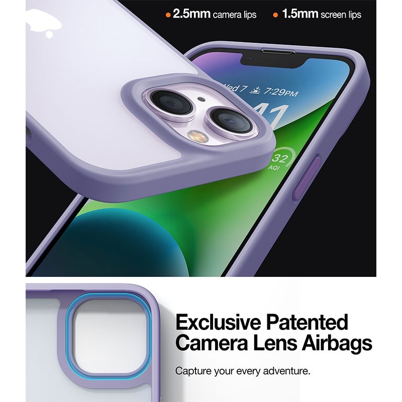 Torras Guardian Series Phone Case for iPhone 14 6.1 Inch - Light Purple
