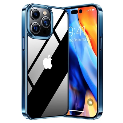 Torras Crystal Clear Series Phone Case for iPhone 14 Pro 6.1 Inch - Navy Blue