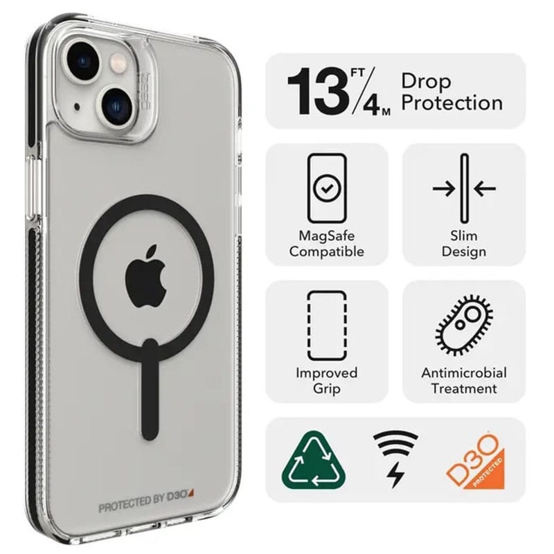 Gear4 Santa Cruz Snap Phone Case for iPhone 14 Plus - Black