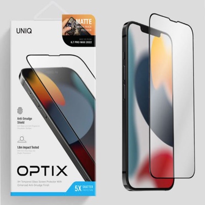 UNIQ OPTIX Matte Glass Screen Protector for iPhone 14 Pro Max