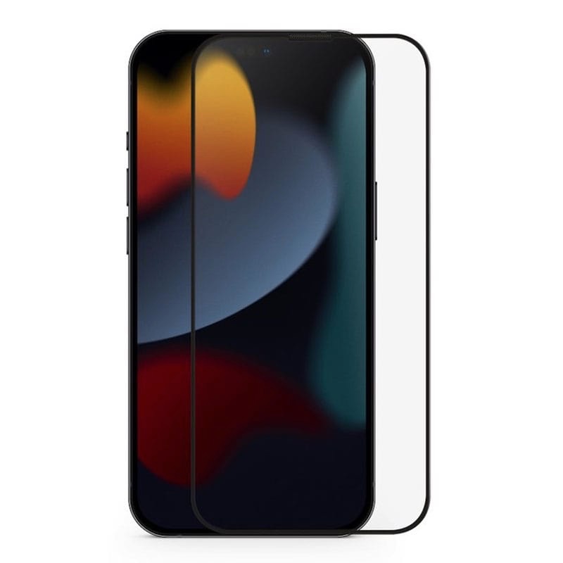 Uniq Optix Vivid Pro Full Cover Tempered Glass for iPhone 14 Plus with tray – Clear/Black