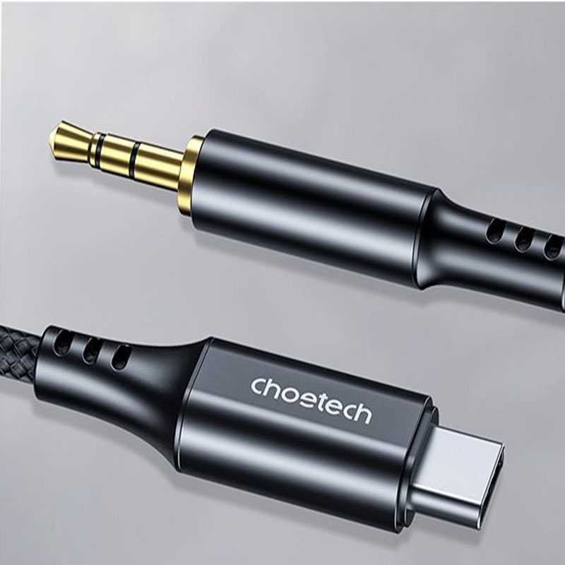 Choetech USB Type-C to 3.5mm 1m Audio Cable for Phones with Type-C Audio Output Model  (AUX006) - Black