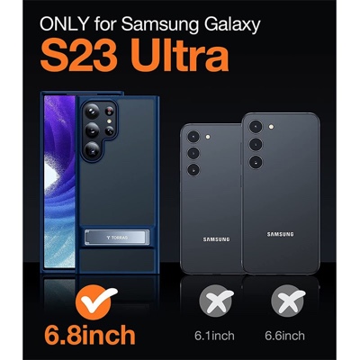 Torras UPRO Matte Series Phone Case for Samsung Galaxy S23 Ultra – Blue – X0031KOSS9