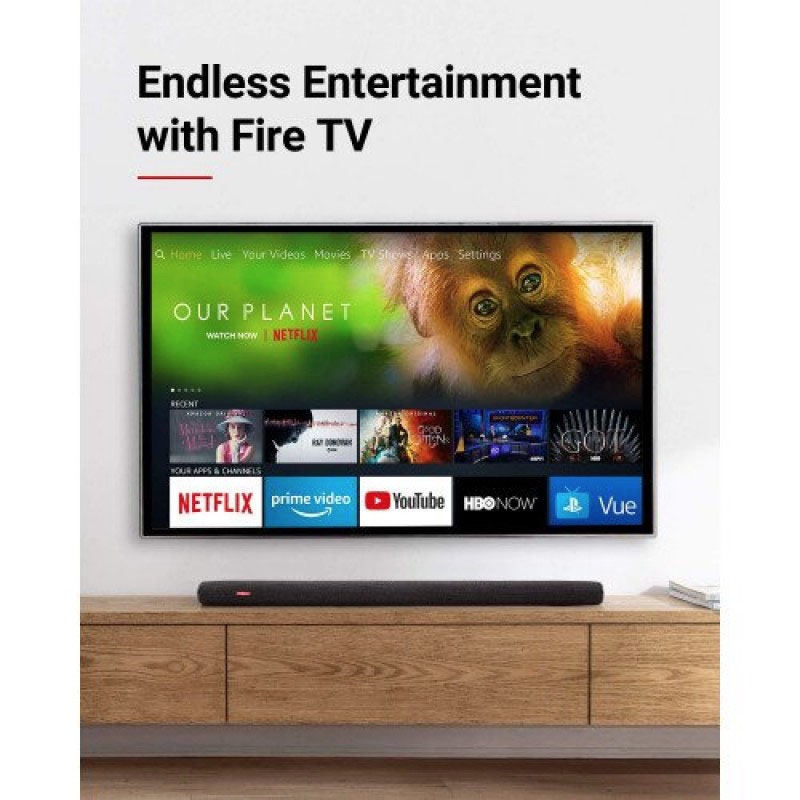 Nebula Soundbar – Fire TV Edition, 4K HDR Support, 2.1 Channel, Built-In Subwoofers, Voice Remote With Alexa