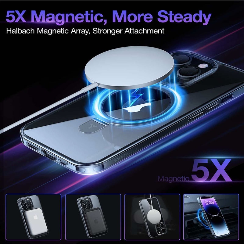 Torras UPRO Ostand Phone Case for iPhone 14 Pro Max - Clear