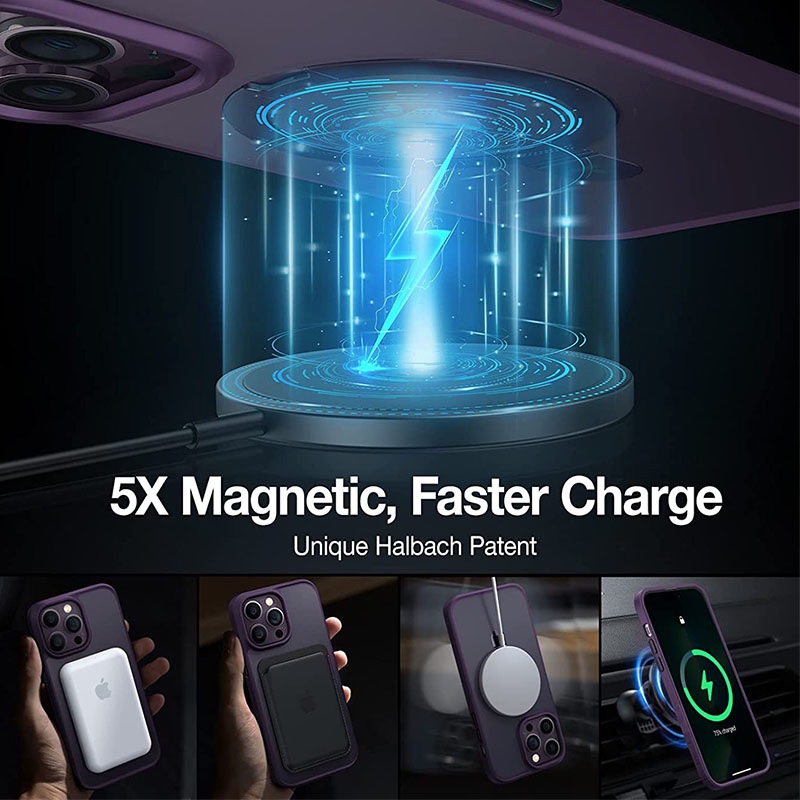 Torras UPRO Ostand Matte Series Phone Case for iPhone 14 Pro - Dark Purple