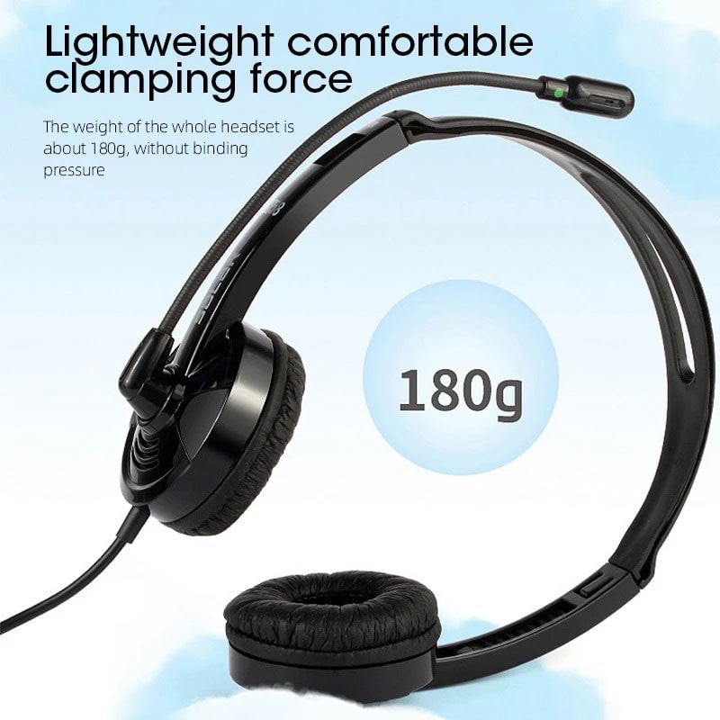 Salar H58 PC Wired Business Headphones USB 3.5mm Jack Comfortable Headset With Noise Cancelling Mic For PC Laptop Mac Computer - Black